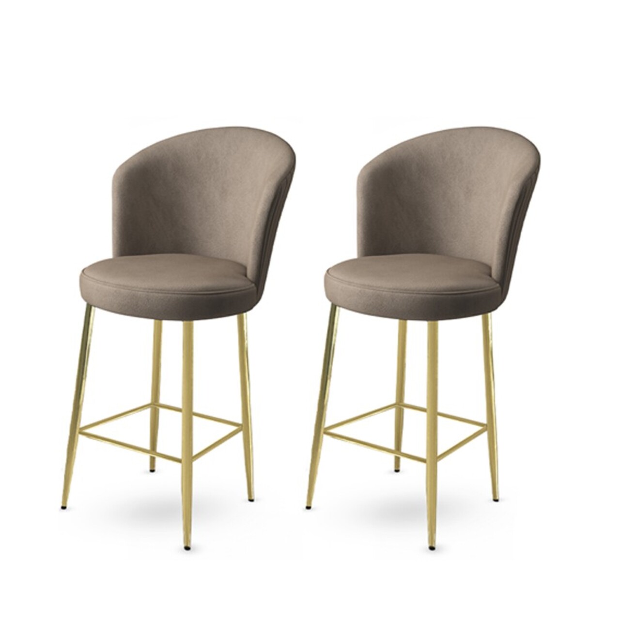 Set scaun de bar (2 bucăți), Hanah Home, Alte, Cappuccino / Aur - imagine 3